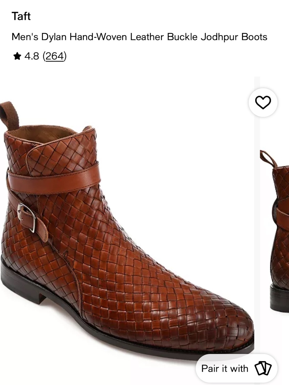Taft Men's Hand-Woven Leather Chukka Boots in Brown
